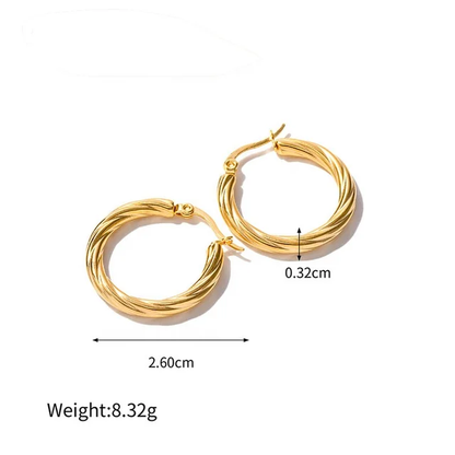 Twisted Circle Hoops - Oraish Store