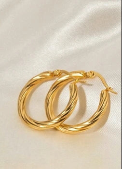 Twisted Circle Hoops - Oraish Store