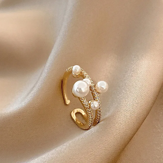 Simple Pearl Zirconia Ring