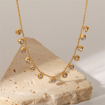 Tassel Round Zircon Necklace - Oraish Store
