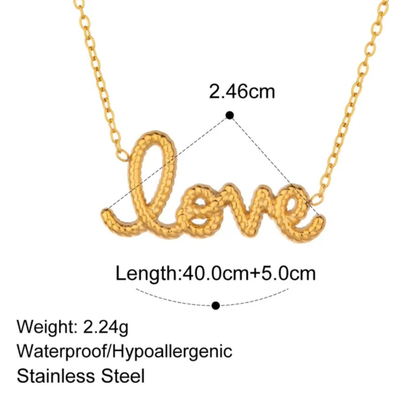 Love Script Pendant Necklace