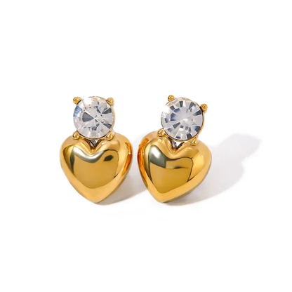 Zircon Heart Studs