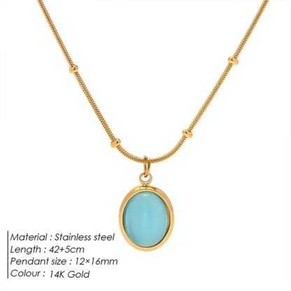 Aqua pendant NeckChain