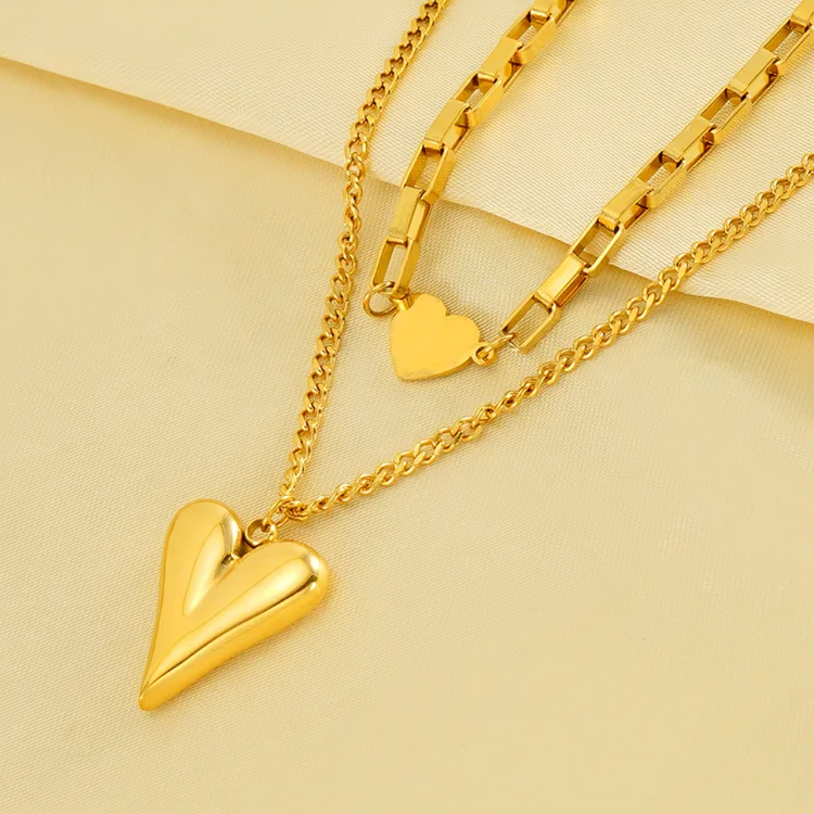 Double Chain Heart Pendant