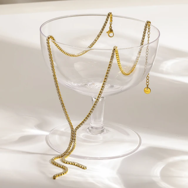 Diamond Dust Tie Necklace