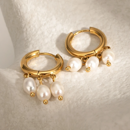 Pearl Huggie Hoops - Oraish Store