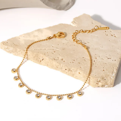 Tassel Round Zircon Bracelet - Oraish Store