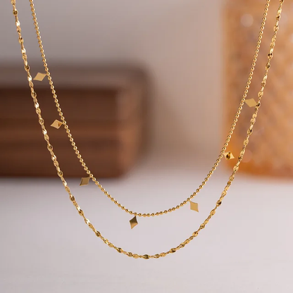 Rhombus Sequin Double layer chain - Oraish Store