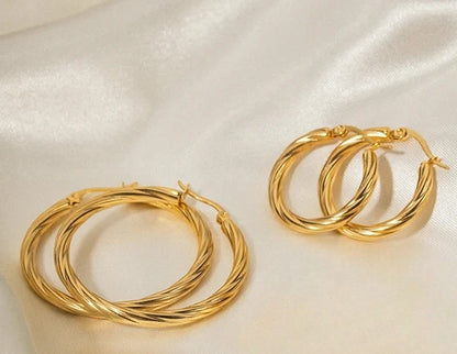 Twisted Circle Hoops - Oraish Store