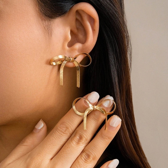 Ribbon Bow Studs - Oraish Store