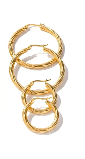 Twisted Circle Hoops - Oraish Store
