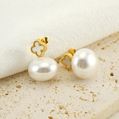Clover Pearl Earrings - Oraish Store