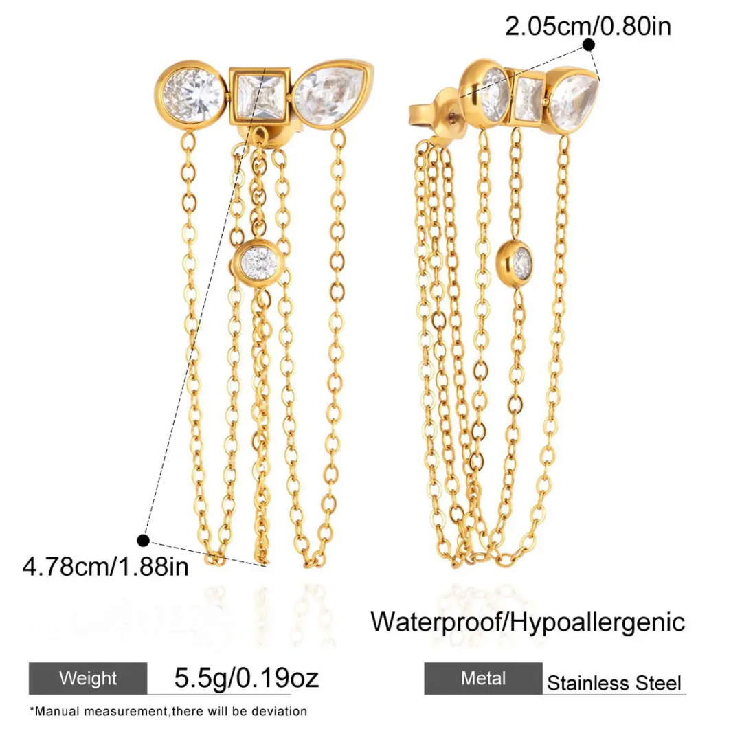 Tassel Drop Chain Earrings
