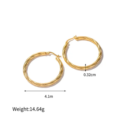 Twisted Circle Hoops - Oraish Store