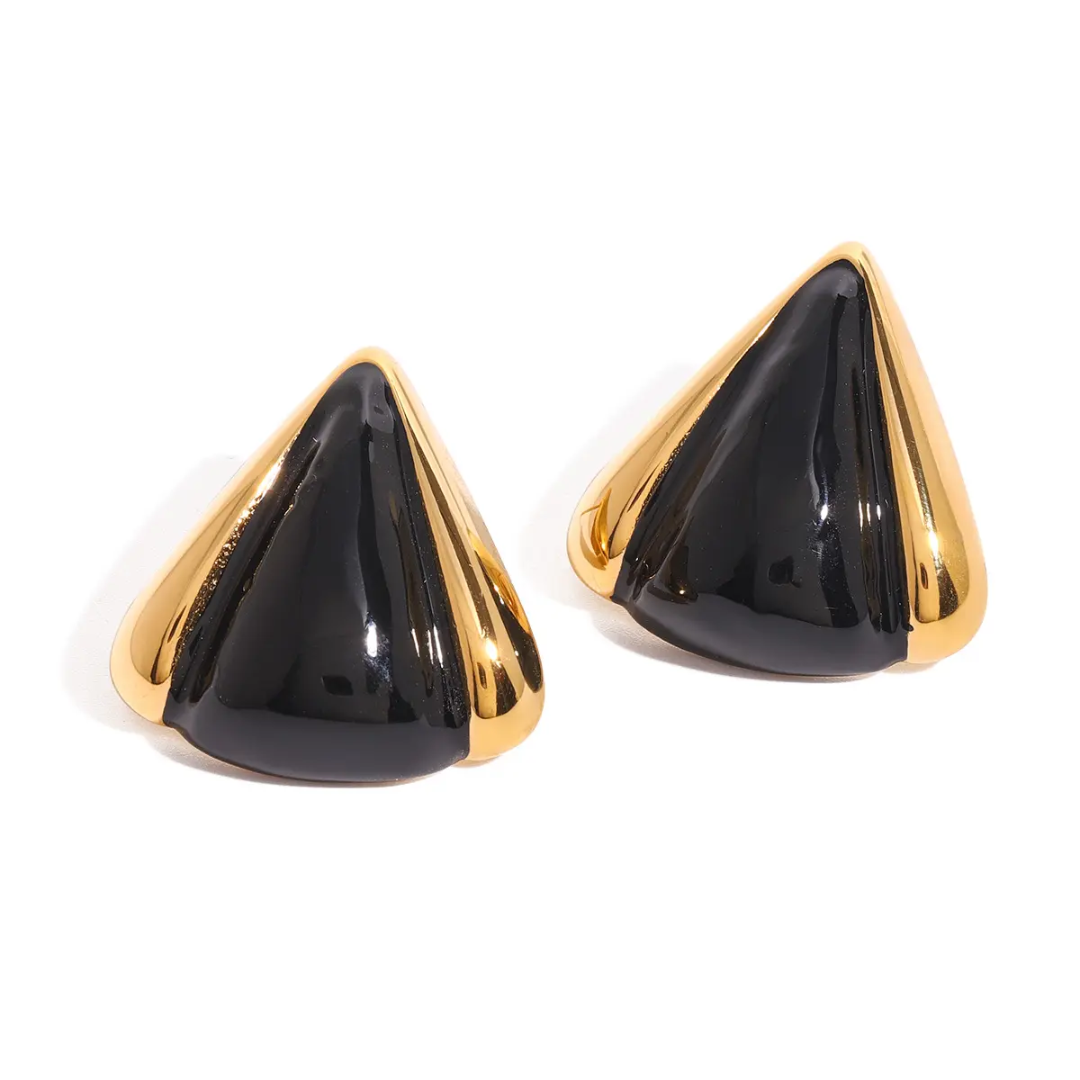 Black stone studs