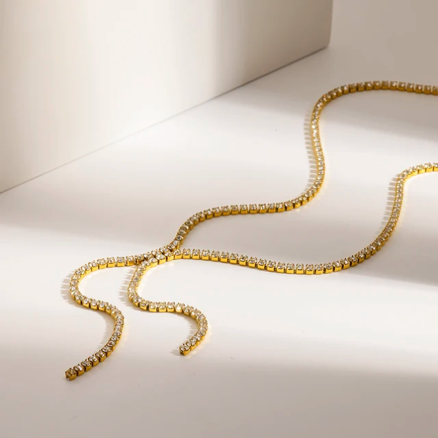 Diamond Dust Tie Necklace