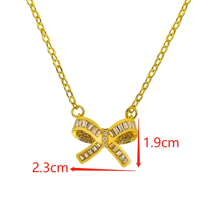 Bowknot pendant necklace(Golden)