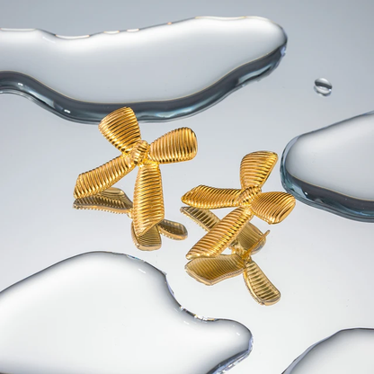 Texture Bowknot Studs - Oraish Store
