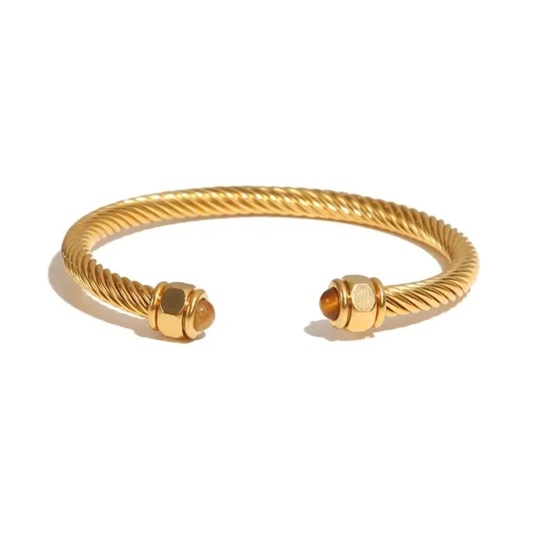 Twist pattern C Shaped Bangle