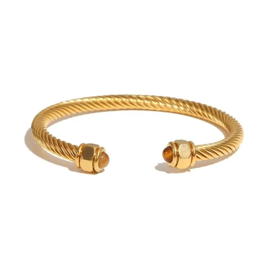 Twist pattern C Shaped Bangle