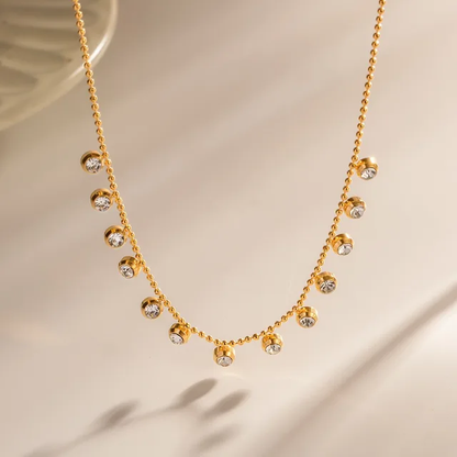 Tassel Round Zircon Necklace - Oraish Store