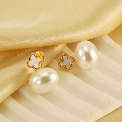 Clover Pearl Earrings - Oraish Store