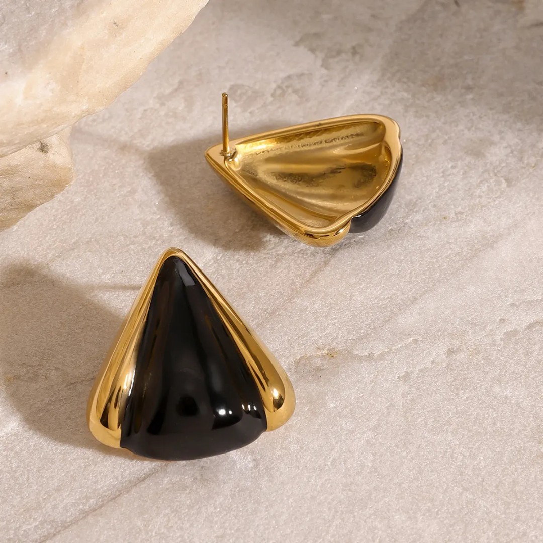 Black stone studs
