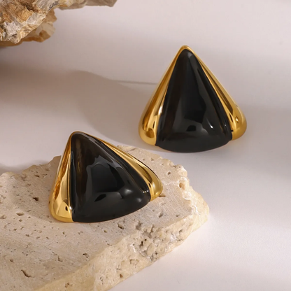 Black stone studs