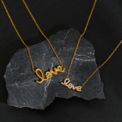 Love Script Pendant Necklace