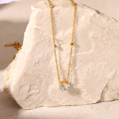 White Heart Pendant Necklace - Oraish Store