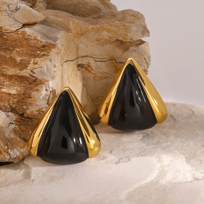 Black stone studs
