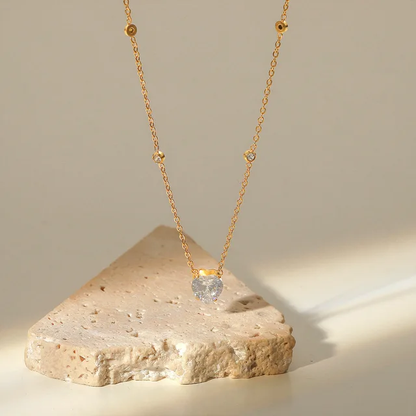 White Heart Pendant Necklace - Oraish Store