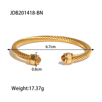 Twist pattern C Shaped Bangle