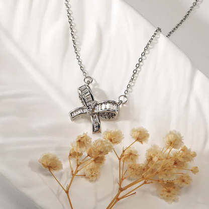 Bowknot Pendant Necklace (Silver) - Oraish Store
