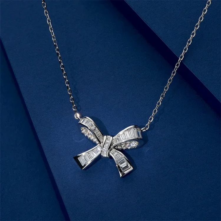 Bowknot Pendant Necklace (Silver)