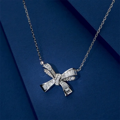 Bowknot Pendant Necklace (Silver) - Oraish Store