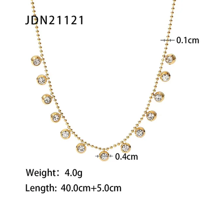 Tassel Round Zircon Necklace - Oraish Store
