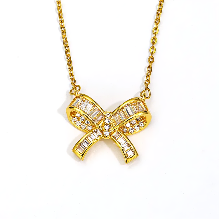 Bowknot pendant necklace(Golden)