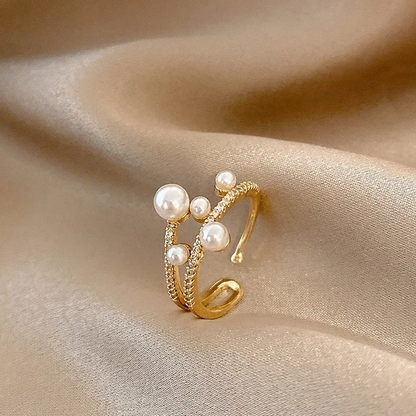 Simple Pearl Zirconia Ring - Oraish Store