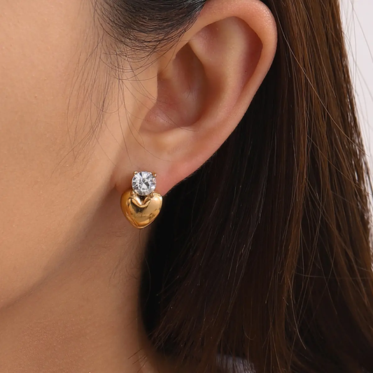 Zircon Heart Studs