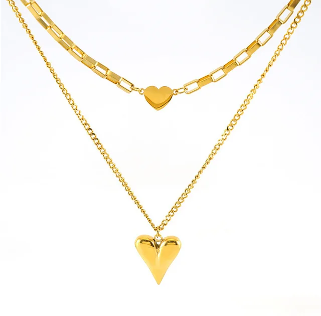 Double Chain Heart Pendant