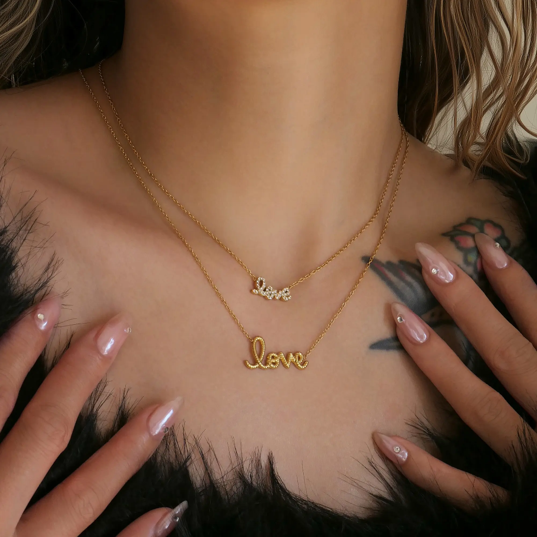 Love Script Pendant Necklace