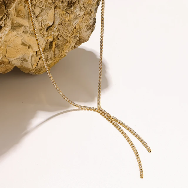 Diamond Dust Tie Necklace