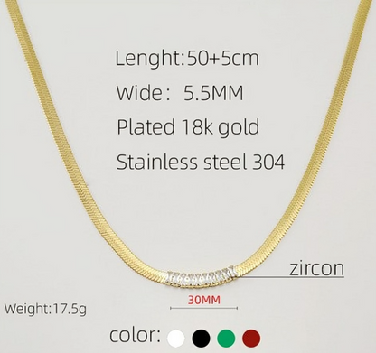 Zirconia Snake Choker Chain - Oraish Store