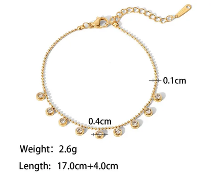 Tassel Round Zircon Bracelet - Oraish Store