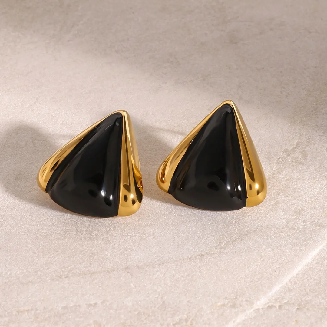 Black stone studs