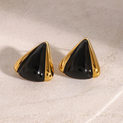 Black stone studs