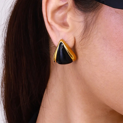 Black stone studs